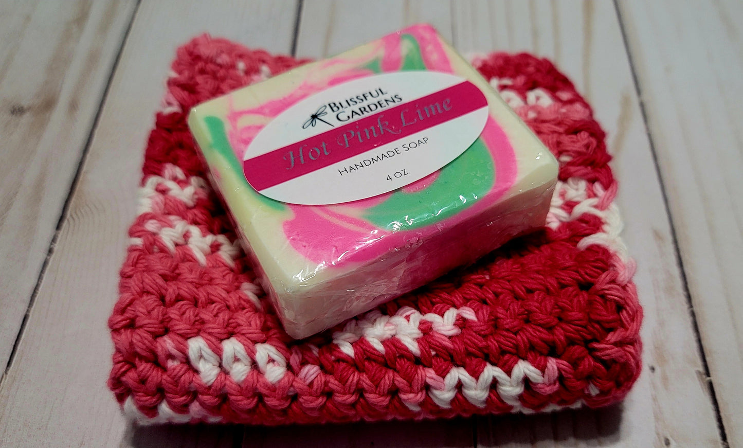 Handmade Soap w/Hand Crochet Washcloth