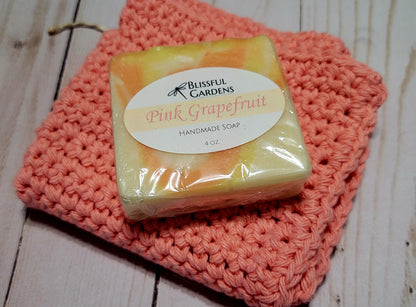 Handmade Soap w/Hand Crochet Washcloth